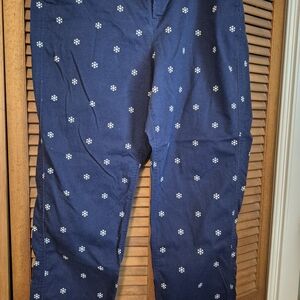 J. Crew Navy Chino Pants with White Accents